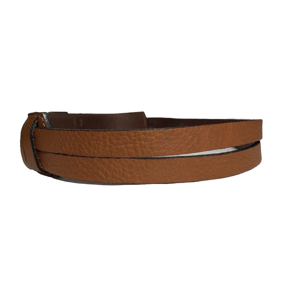 Lenny Niemeyer Minimalist‎ Quiet Luxury Double Strap Leather Belt 28 Tan STAINED